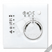 KNX-регулятор с шинным сопряжением с ручкой для установки температуры светло-серый