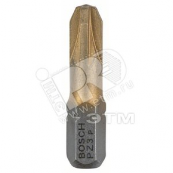 Насадка-бита Max Grip 25мм PZ3 TIN (3шт) (2.607.001.595)