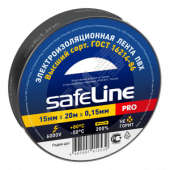 Изолента ПВХ черная 15мм 20м Safeline