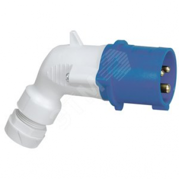 Вилка кабельная 16А 2Р+E 250B IP44 изогнутая P17 (056453)