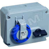 Розетка кабельная 32А 2Р+E IР67 с выключателем/блокировкой 250В CEWE (232 MHS6W)
