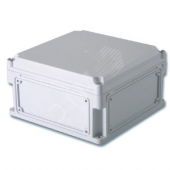 Корпус IP67 400х200х160 Hкрышки=35 с выбивным фланцем непрозрачная крышка