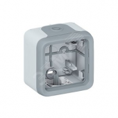 PLEXO Коробка распределительная для наружного монтажа IP55 серая 1 пост (69651)