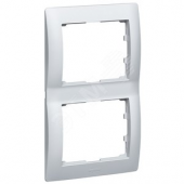 Galea Life Рамка 2 поста вертикальная aluminium (771306)