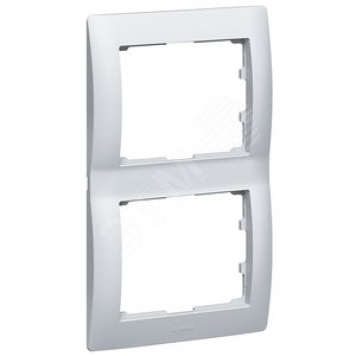 Galea Life Рамка 2 поста вертикальная aluminium (771306)