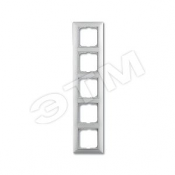 BASIC 55 Рамка 5 постов с декоративной вставкой белая (2515-94-507)
