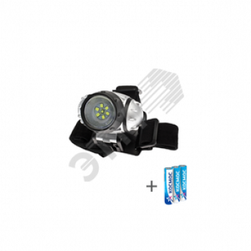 Фонарь налобный KOC-H19-LED, XPE LED + 6 SMD, 3 батарейки ААА, 250Lm, Космос