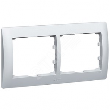 Galea Life Рамка 2 поста горизонтальная aluminium (696852)