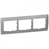 Galea Life Рамка 3 поста горизонтальная aluminium
