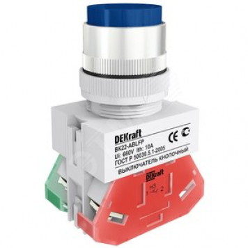 Кнопка ABLFP 22мм синяя 220В ВK-22 (25022DEK)