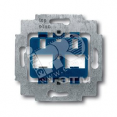 Суппорт для двух разъемов ITT-Cannon RJ45 категория 5 с синим цоколем без распорок (1816)