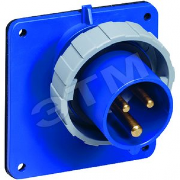 Вилка панельная прямая 32A 2P+E IP67 (232 BAU6W)