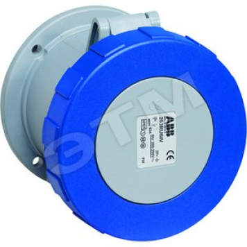 Розетка панельная прямая 125A 2P+E IP67 (2125 RU6W)