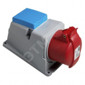 Адаптер: розетка 3P+N+E 16А и розетка Schuko 10/16А 250В в боксе IP44 (CUE416-6+R/UJP)