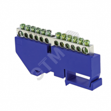 Шина нулевая N 63.14 (DIN изолятор) никель (sn1-63-14-d)