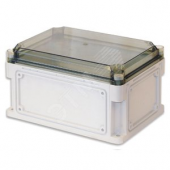 Корпус IP67 400х200х160 Hкрышки=35 с выбивным фланцем прозрачная крышка