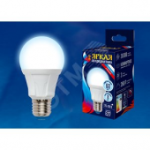 Лампа светодиодная LED 8вт 175-250В форма А 700Лм E27 6500К Uniel ЯРКАЯ (UL-00002003)