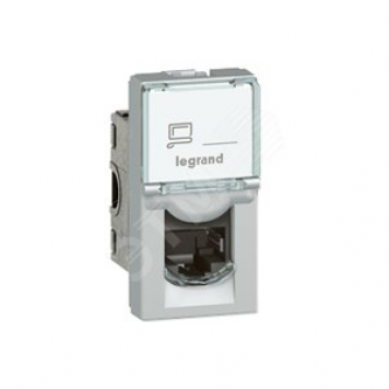 Mosaic Розетка компьютерная RJ45 FTP категория 6 1 модуль алюминий