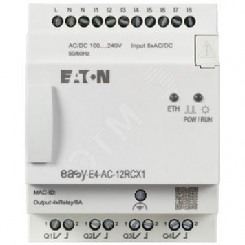 Программируемое реле 100/240V AC/DC, цифровые 8 DI, 4DO, реле 8А, часы реального времени, Ethernet RJ45 (197216)
