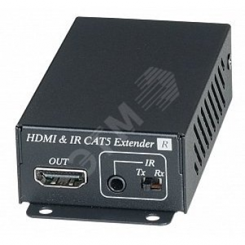 Приёмник HDMI сигнала и сигнала ИК по одному кабелю витой пары CAT6 до 70м (CAT5e до 60м) (HE02EIR)