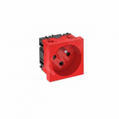 Розетка одинарная 0° французский стандарт с кодом 250 В 16A (красный) (STD-F0K SRO1)