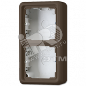Коробка с рамкой накладная 2 поста коричневая (CD582ABR)