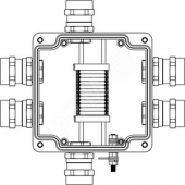 Коробка клеммная взрывозащищенная из GRP. 1Ex e IIC T5 Gb IP66. Клеммы 4мм2-12шт. А-B-C-D: ввод D10,5-18мм под небронированный кабель Ni-6шт.