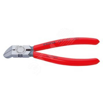KNIPEX Бокорезы для пластмассы, губки 45°, с пружиной, удлинённые режущие кромки без фасок, L-160 мм, обливные рукоятки, блистер, KN-7211160SB (KN-7211160SB)