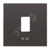 Накладка для механизма USB зарядного устройства, серия SKY, цвет чёрный бархат (8585.2 NS)