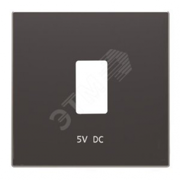 Накладка для механизма USB зарядного устройства, серия SKY, цвет чёрный бархат (8585.2 NS)