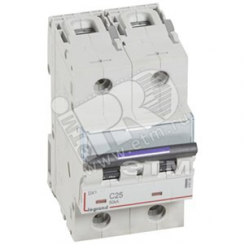 Выключатель автоматический DX3 50кА 25А 2П C (410150)