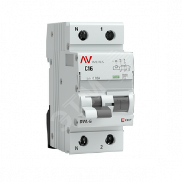 Автомат дифференциальный DVA-6 1P+N 6А (D) 300мА (AC) 6кА AVERES