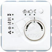 KNX-регулятор с шинным сопряжением с ручкой для установки температуры белый