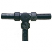 Фитинг ASF, прямой Т-образный, нейлон, черный, d10, ASF10X3/T/BL, 10 шт. (ASF10X3/T/BL)