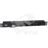 Блок розеток PDU 9 розеток DIN49440 1U шнур 2м вилка и DIN49441 профиль из ПВХ черный