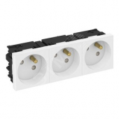 Розетка тройная 33° Modul45connect французский стандарт 250 В 16A (белый) (STD-F3C RW3)