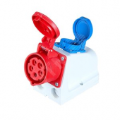 Розетка настенная комбинированная 16А/400V/3P+N+E/IP44 (9215-6)