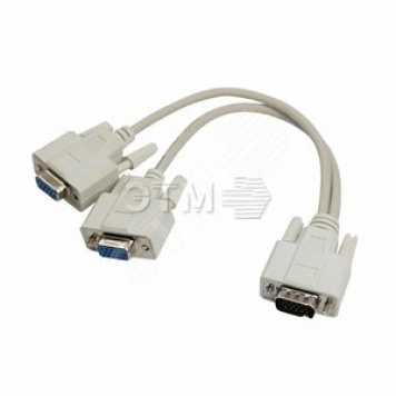 Переходник штекер VGA - 2 гнезда VGA, провод (etm17-6834)